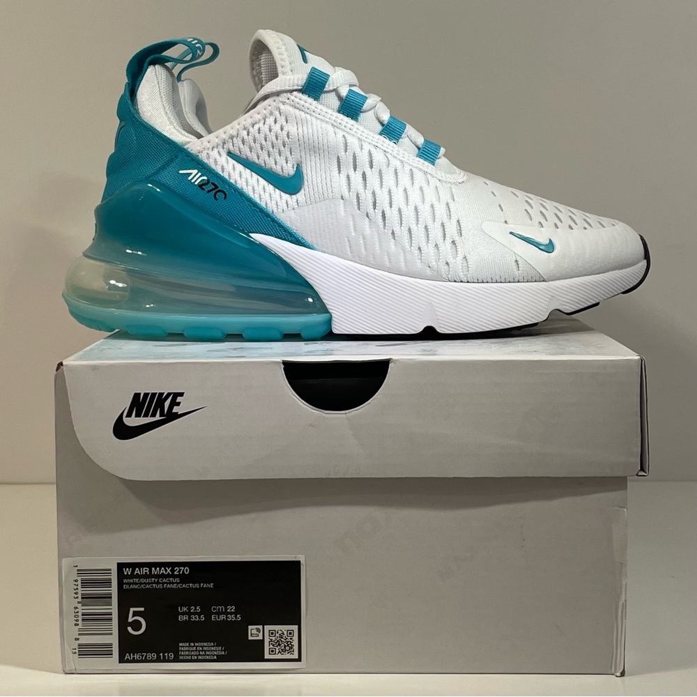🌊[BRAND NEW] NIKE AIR MAX 270 WHITE DUSTY CACTUS WOMENS SHOES SIZE 5 SNEAKERS🌊